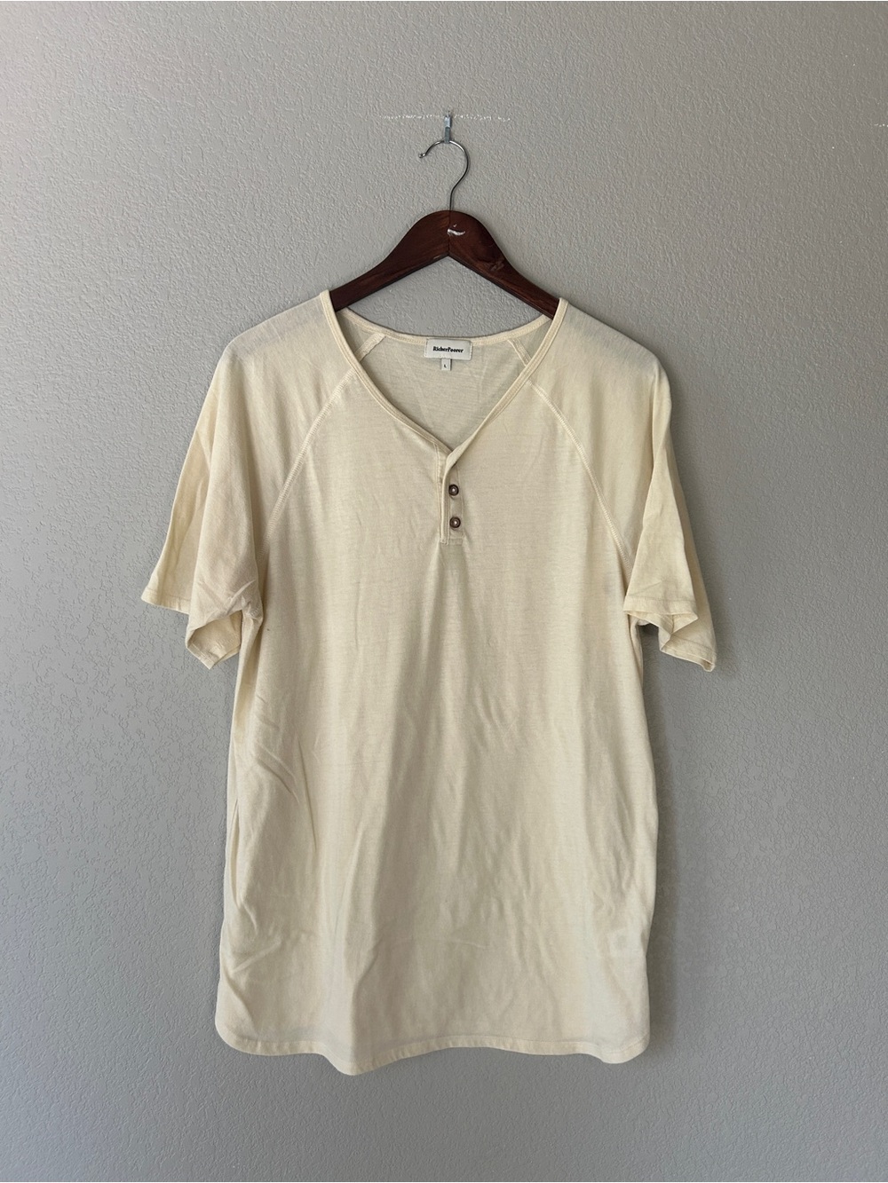 Richer Poorer Cream Short-Sleeve Henley Tee